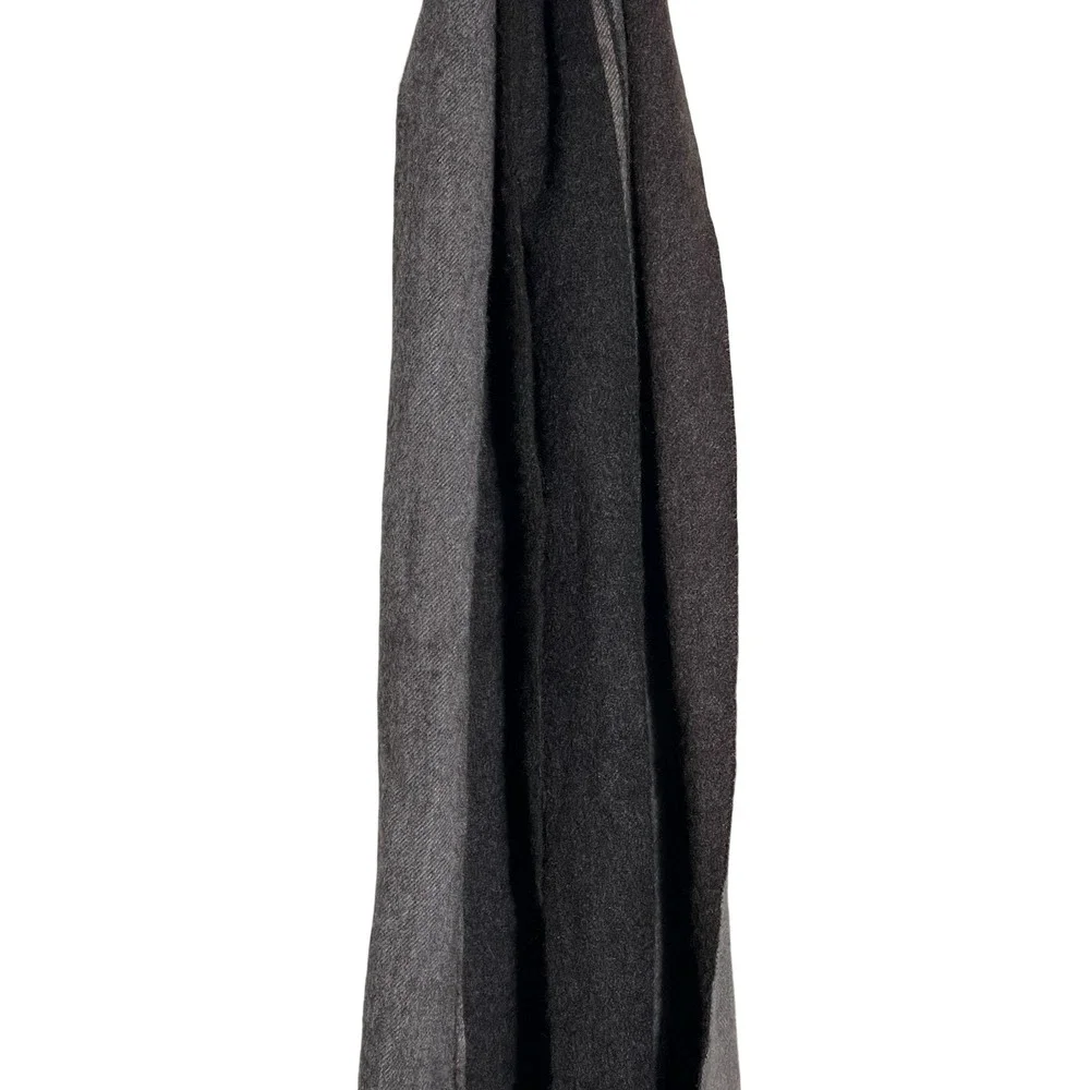 Nordstrom Men's Shop 100% Cashmere Scarf Grey Charcoal Brown Colorblock Fringe